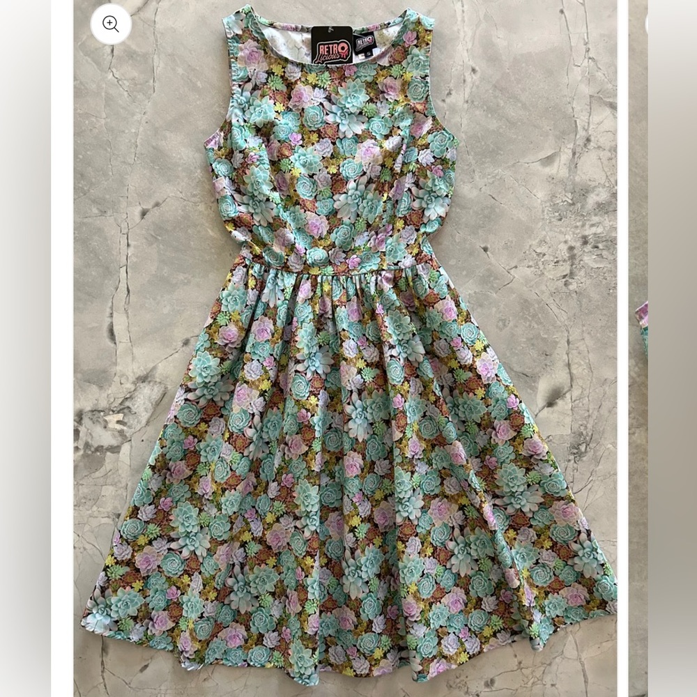 Retrolicious Succulent Dress 2X EUC